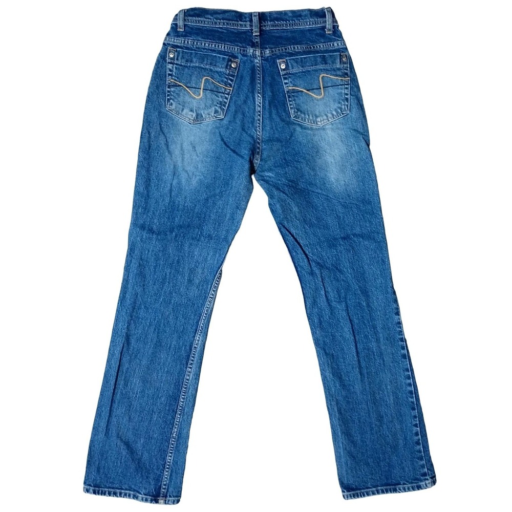 Retro Zena Jeans Straight Leg Women 4 Blue Medium Wash Stretch Denim 814-0518-62